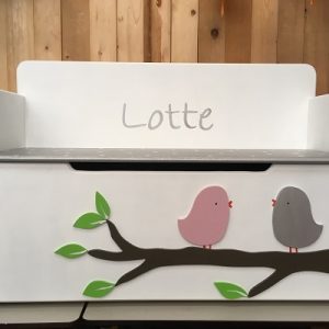Opbergbankje 2 vogeltjes