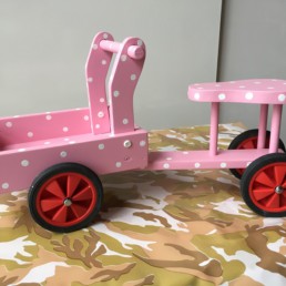 houten bakfiets roze